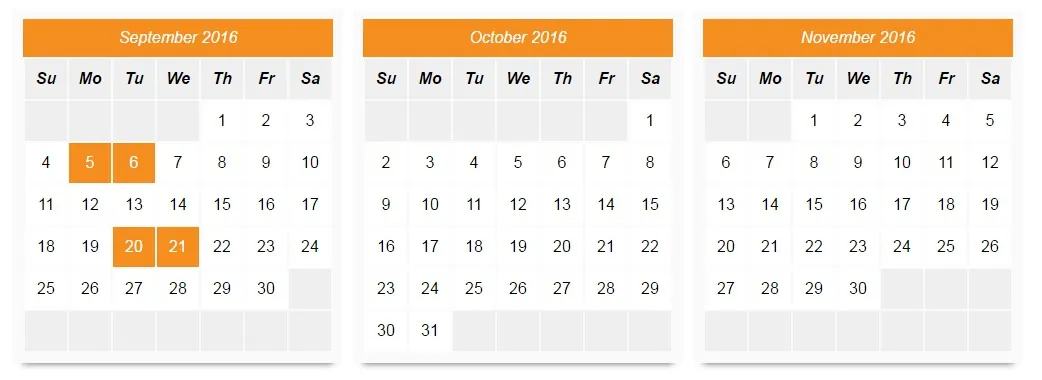 Free Availability Calendar