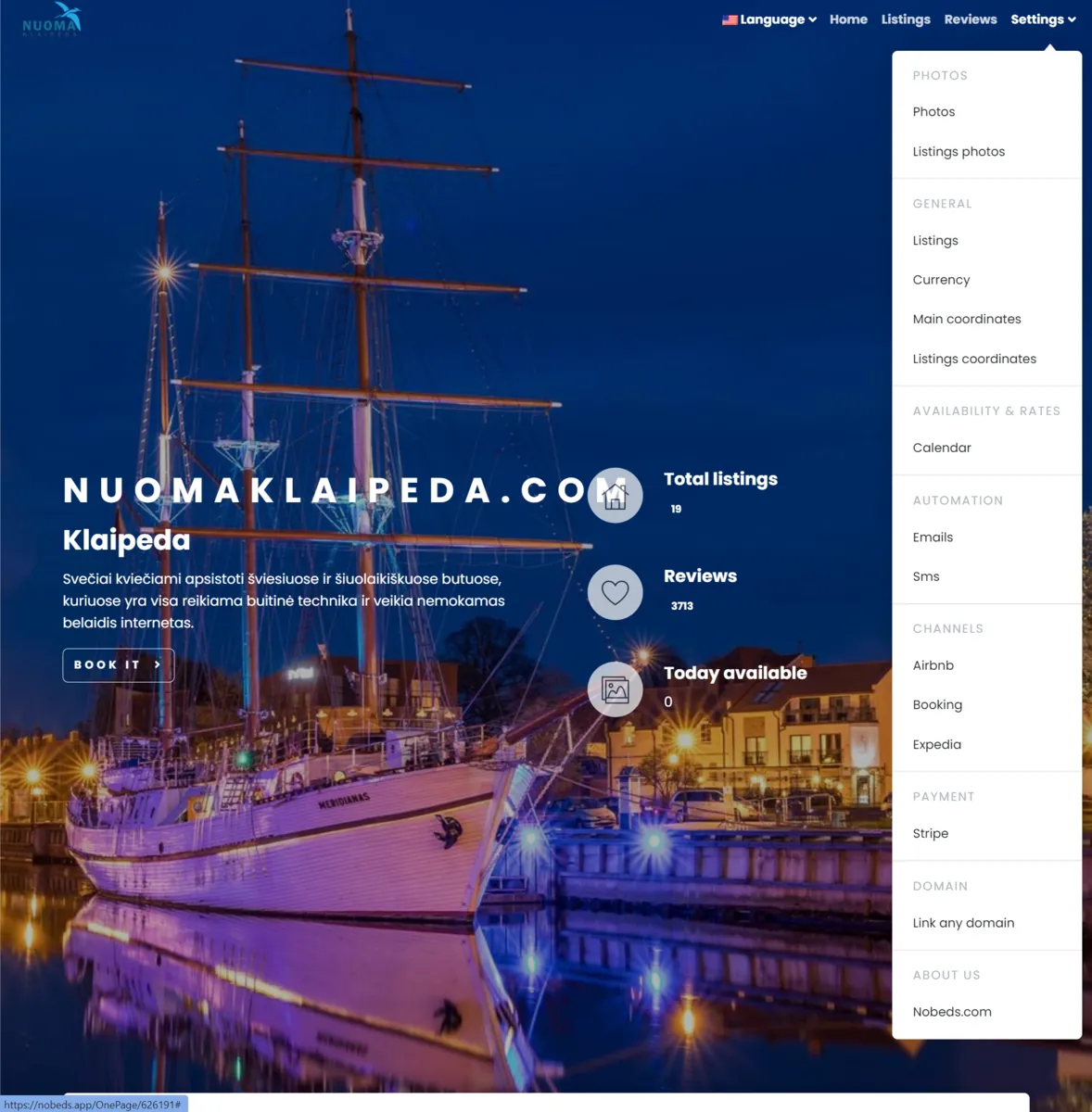 Free One-Page Property Website